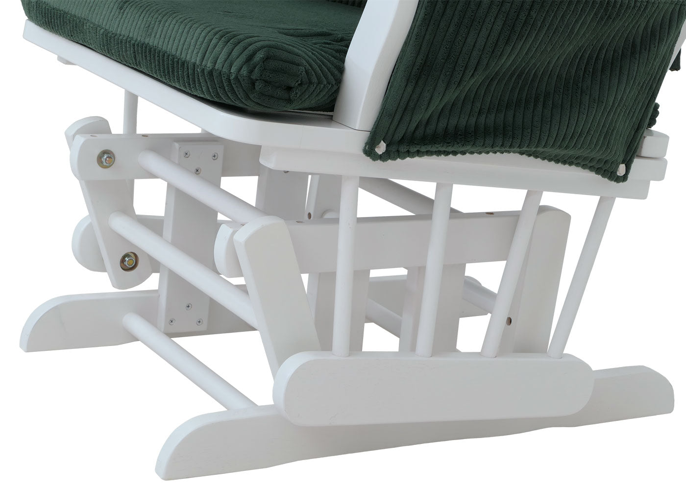 Cosmo Casa - Ontspannings-Schommelstoel met Kruk - Stoffen Koord - Groen - Wit Frame