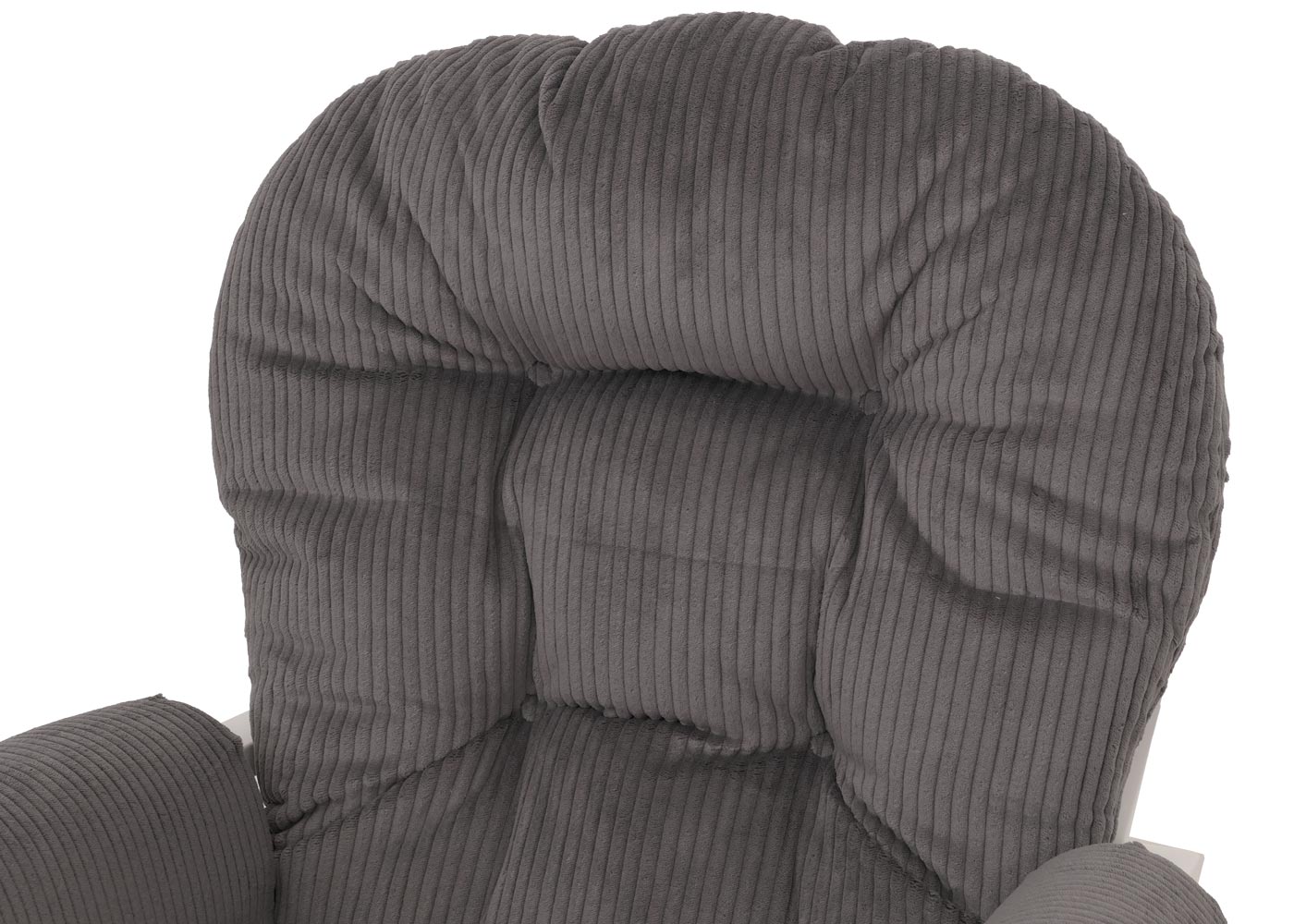 Cosmo Casa - Relax-Schommelstoel met Kruk - Stoffen Koord - Donkergrijs - Wit Frame