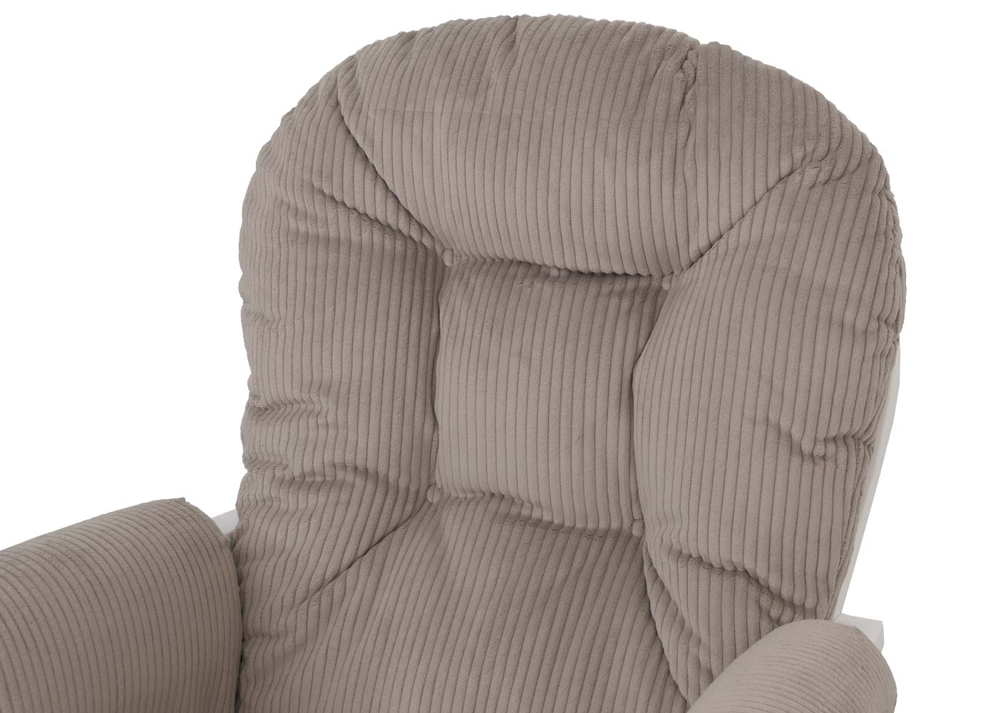 Cosmo Casa - Ontspannings-Schommelstoel met Kruk - Stoffen Koord - Lichtgrijs - Wit Frame