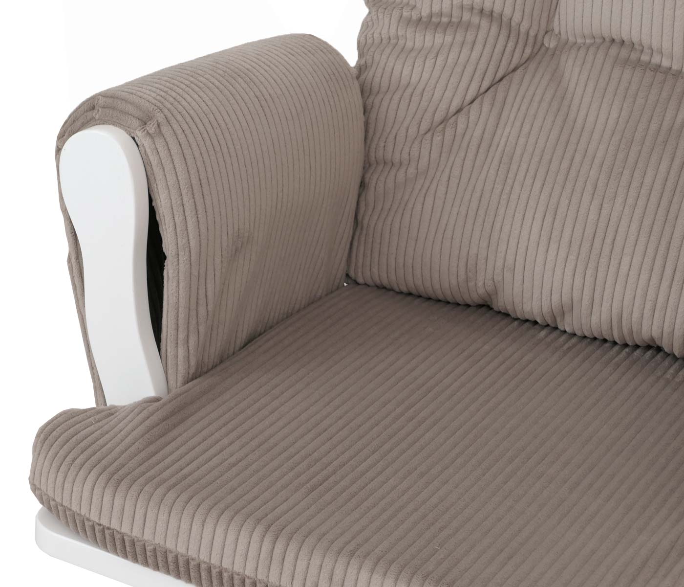 Cosmo Casa - Ontspannings-Schommelstoel met Kruk - Stoffen Koord - Lichtgrijs - Wit Frame