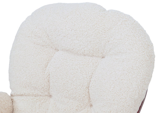 Cosmo Casa - Schommel Relaxstoel met Kruk - Bouclé Bekleding - Crèmekleurig Frame - Donkere Bekleding