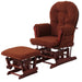 Cosmo Casa - Relax-Schommelstoel met Kruk - Bouclé Stof - Roestbruin - Donker Frame