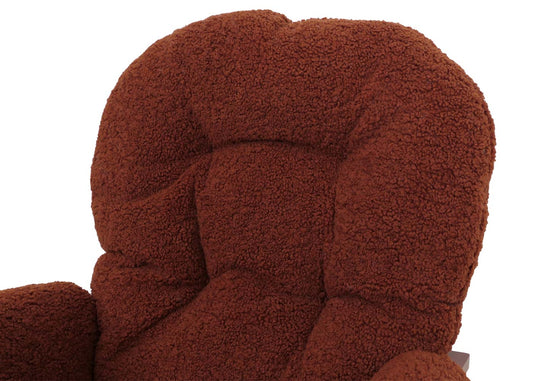 Cosmo Casa - Relax-Schommelstoel met Kruk - Bouclé Stof - Roestbruin - Donker Frame