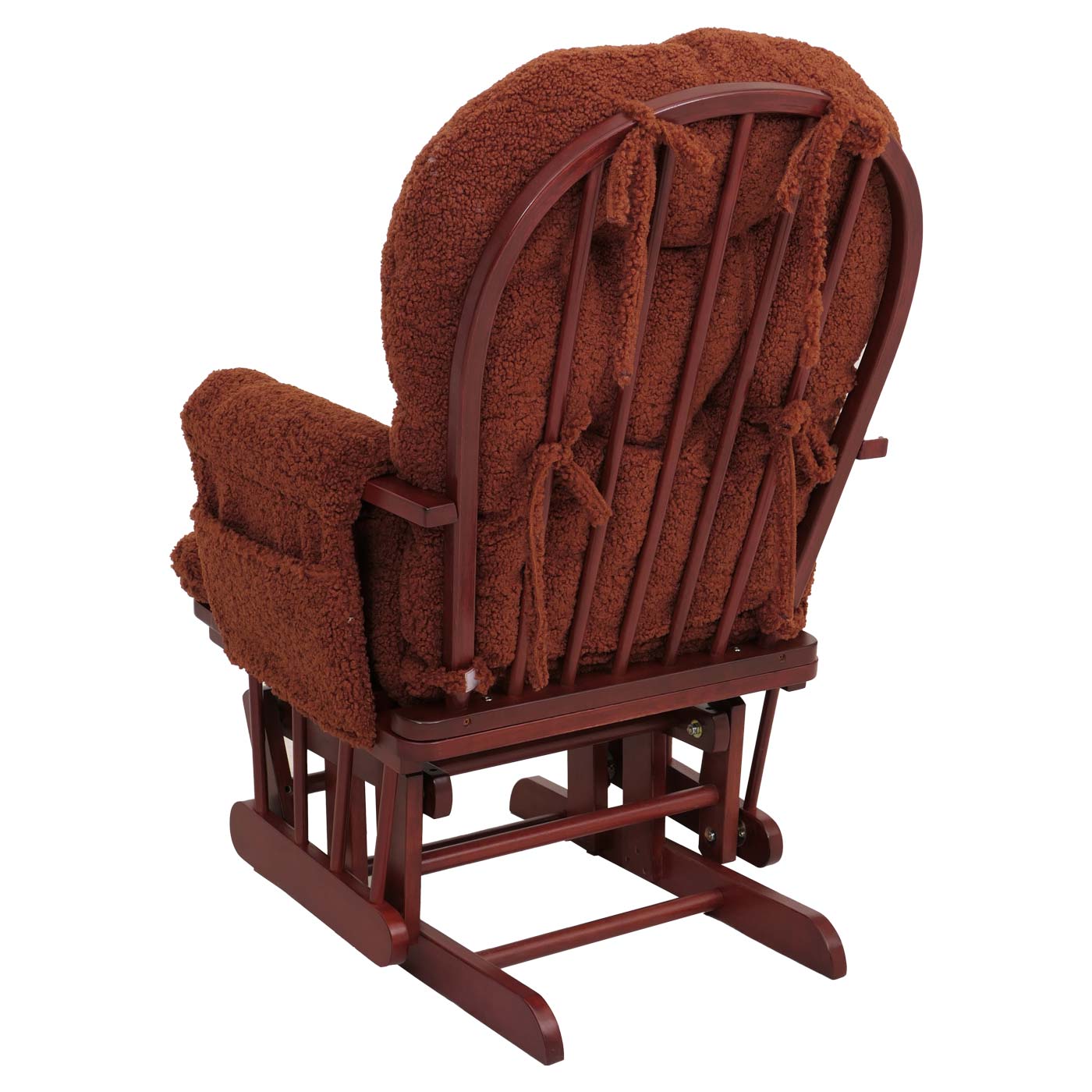 Cosmo Casa - Relax-Schommelstoel met Kruk - Bouclé Stof - Roestbruin - Donker Frame