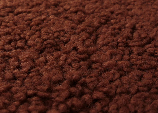 Cosmo Casa - Relax-Schommelstoel met Kruk - Bouclé Stof - Roestbruin - Donker Frame