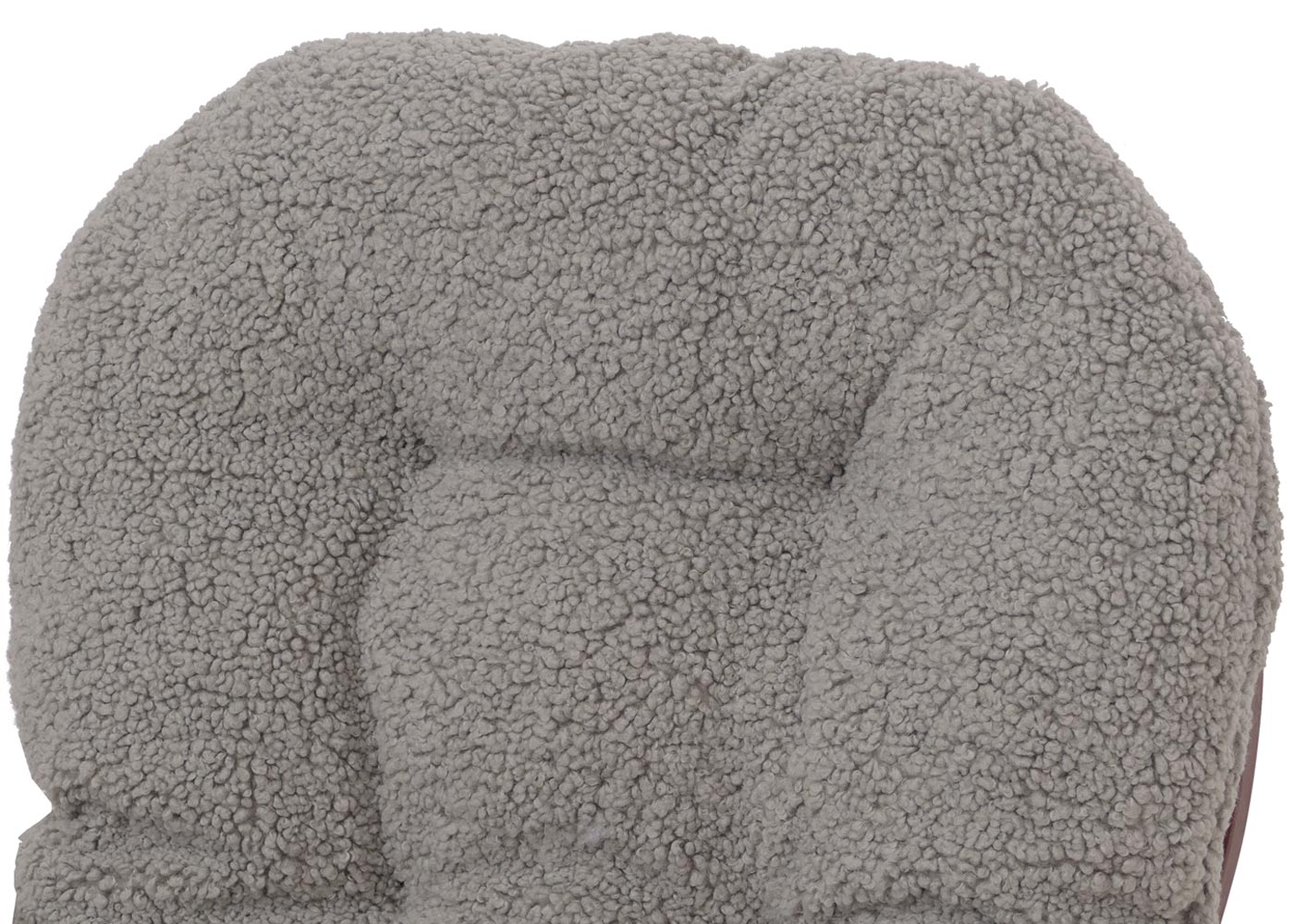 Cosmo Casa - Relax-Schommelstoel met Kruk - Bouclé Stof - Grijs - Donker Frame