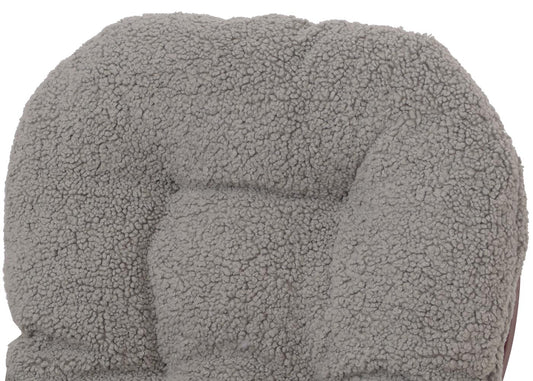 Cosmo Casa - Relax-Schommelstoel met Kruk - Bouclé Stof - Grijs - Donker Frame