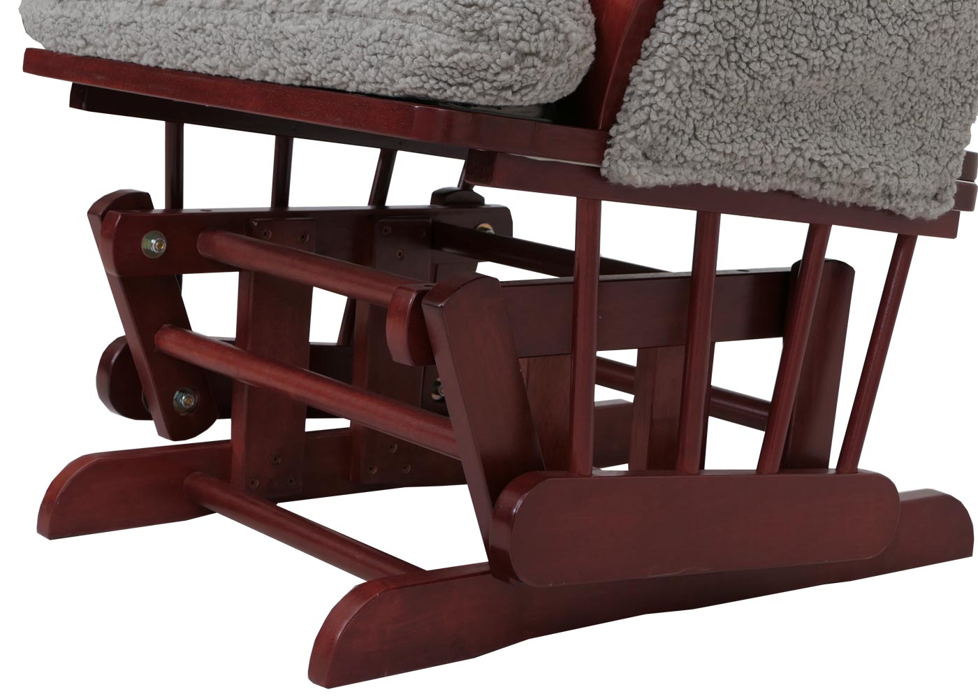 Cosmo Casa - Relax-Schommelstoel met Kruk - Bouclé Stof - Grijs - Donker Frame