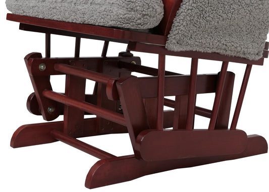 Cosmo Casa - Relax-Schommelstoel met Kruk - Bouclé Stof - Grijs - Donker Frame