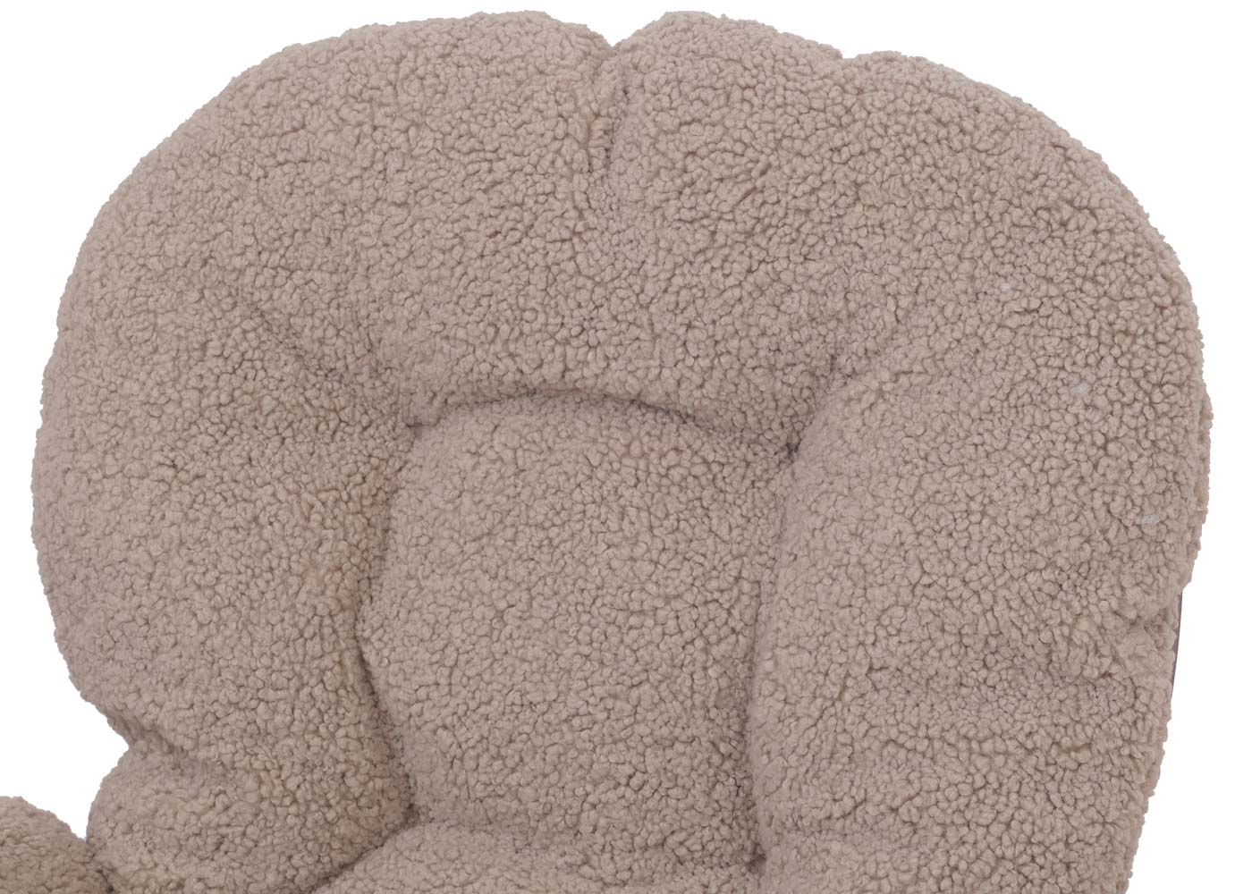 Cosmo Casa - Relax-Schommelstoel met Kruk - Bouclé Stof - Bruin - Donker Frame