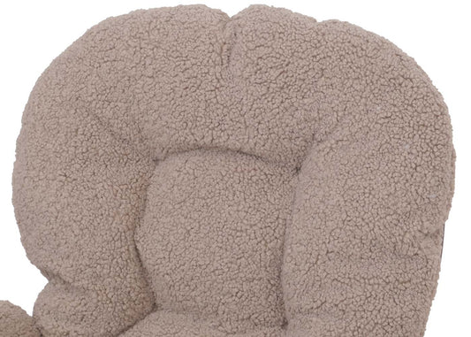 Cosmo Casa - Relax-Schommelstoel met Kruk - Bouclé Stof - Bruin - Donker Frame