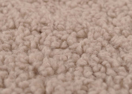 Cosmo Casa - Relax-Schommelstoel met Kruk - Bouclé Stof - Bruin - Donker Frame