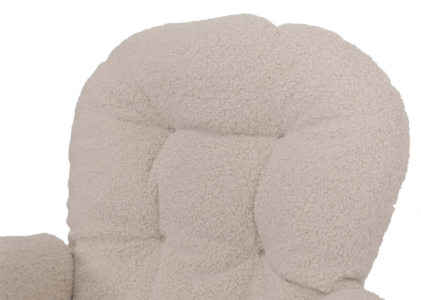 Cosmo Casa - Relax-Schommelstoel met Kruk - Bouclé Stof - Crème - Wit Frame