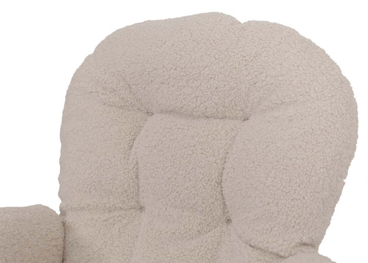 Cosmo Casa - Relax-Schommelstoel met Kruk - Bouclé Stof - Crème - Wit Frame