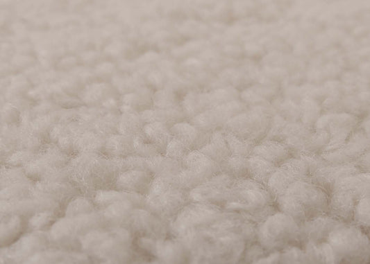 Cosmo Casa - Relax-Schommelstoel met Kruk - Bouclé Stof - Crème - Wit Frame