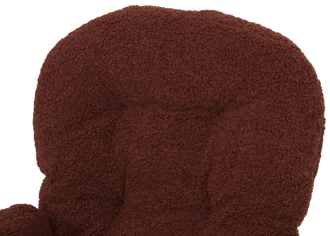 Cosmo Casa - Schommel Relaxstoel met Kruk - Bouclé Bekleding - Roestbruin - Wit Frame