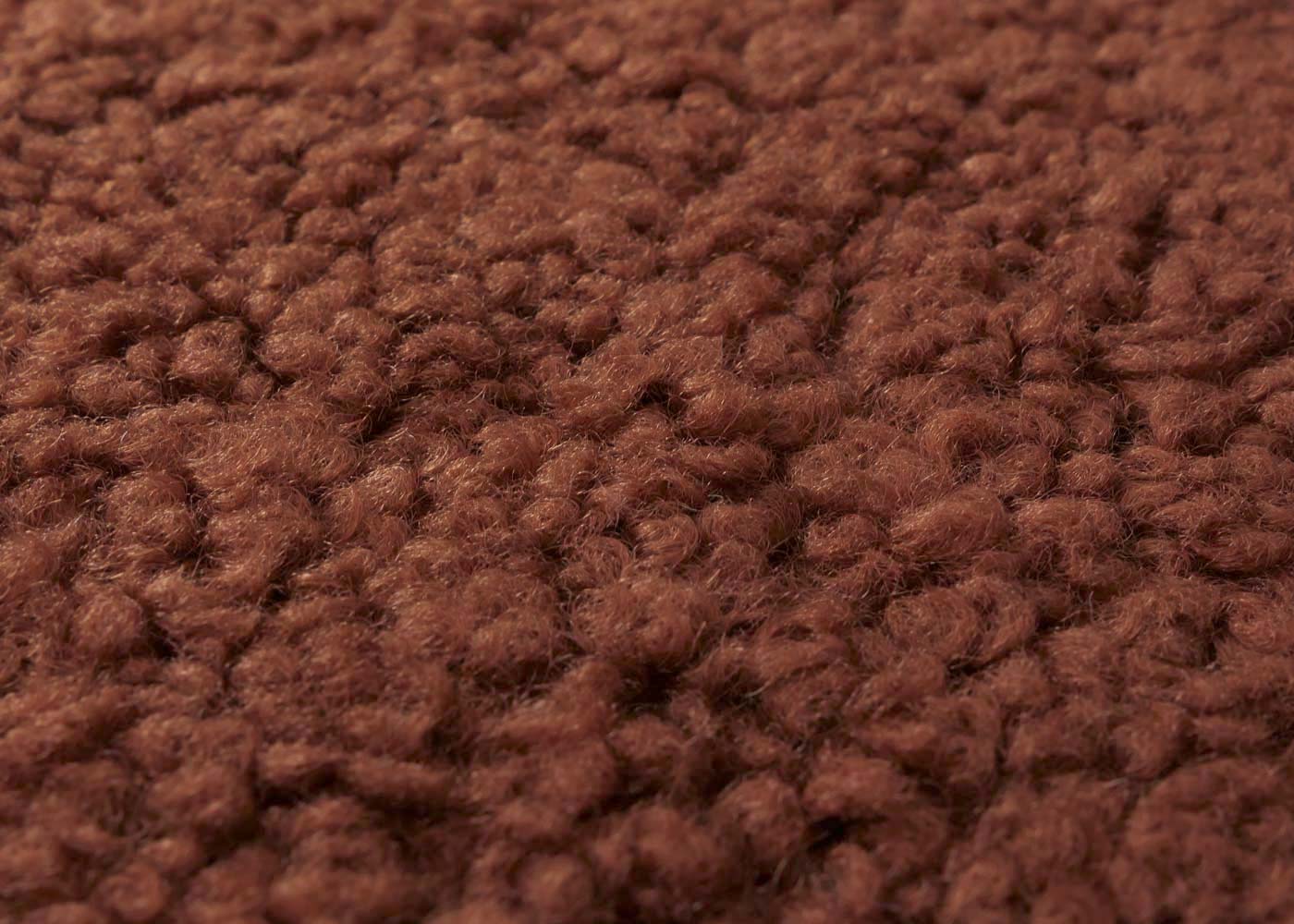 Cosmo Casa - Schommel Relaxstoel met Kruk - Bouclé Bekleding - Roestbruin - Wit Frame