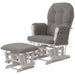 Cosmo Casa - Relax-Schommelstoel met Kruk - Bouclé Stof - Grijs - Wit Frame