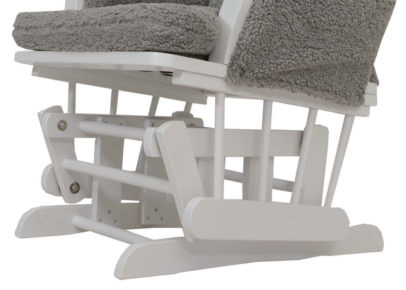 Cosmo Casa - Relax-Schommelstoel met Kruk - Bouclé Stof - Grijs - Wit Frame