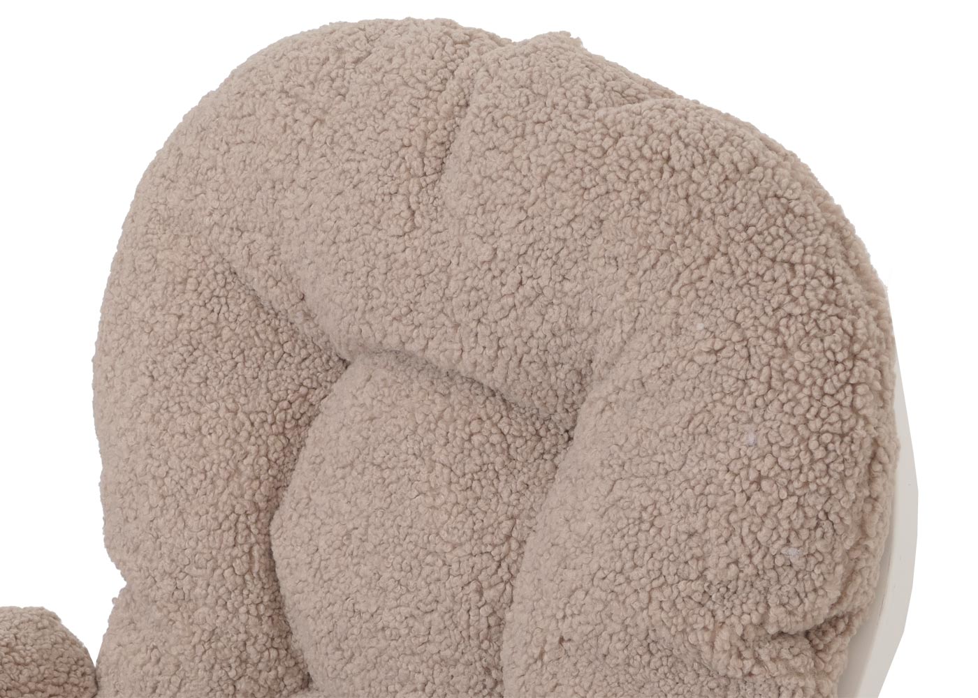 Cosmo Casa - Relax-Schommelstoel met Kruk - Bouclé Stof - Bruin - Wit Frame