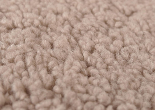 Cosmo Casa - Relax-Schommelstoel met Kruk - Bouclé Stof - Bruin - Wit Frame