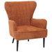 Cosmo Casa - Loungestoel - Cocktail-Vleugelfauteuil - Gestoffeerde Retro Vintage Stoel - Chenille Stof - 500gm - Oranje