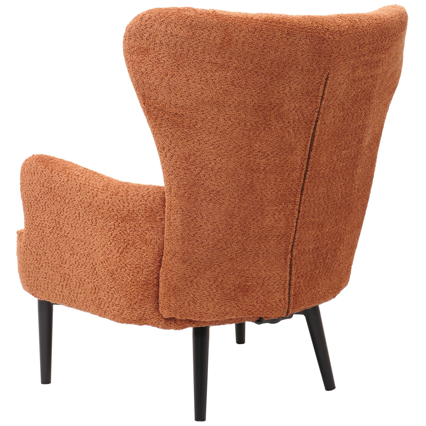 Cosmo Casa - Loungestoel - Cocktail-Vleugelfauteuil - Gestoffeerde Retro Vintage Stoel - Chenille Stof - 500gm - Oranje