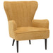 Cosmo Casa - Loungestoel - Cocktail-Vleugelfauteuil - Gestoffeerde Retro Vintage Stoel - Chenille Stof - 500gm - Geel