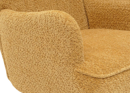 Cosmo Casa - Loungestoel - Cocktail-Vleugelfauteuil - Gestoffeerde Retro Vintage Stoel - Chenille Stof - 500gm - Geel