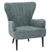 Cosmo Casa - Loungestoel - Cocktail-Vleugelfauteuil - Gestoffeerde Retro Vintage Stoel - Chenille Stof - 500gm - Blauwgroen