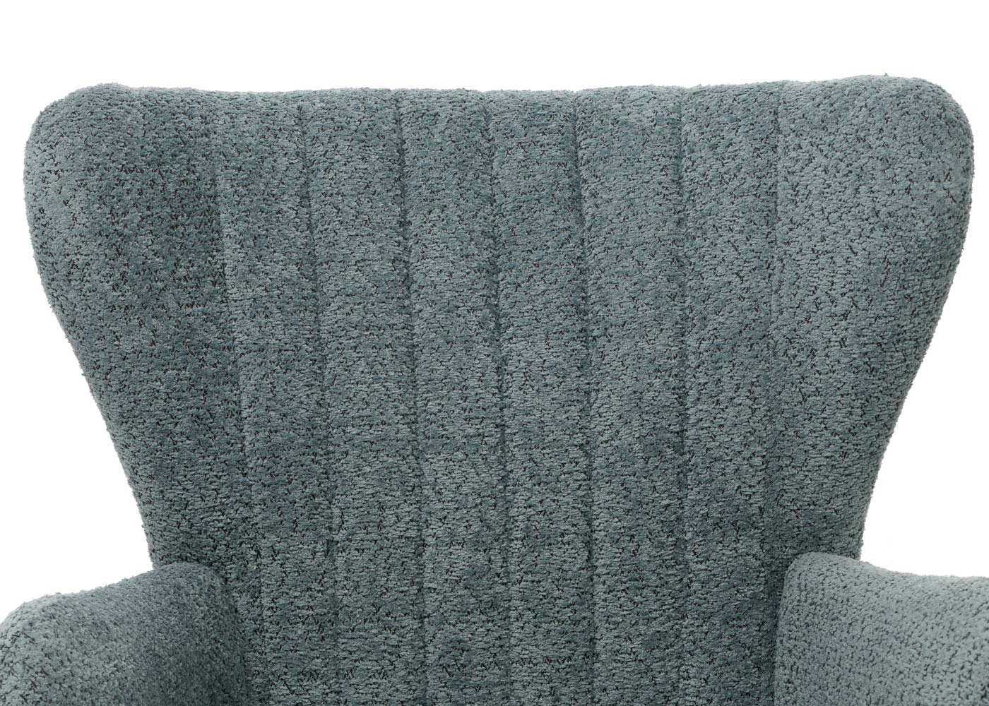 Cosmo Casa - Loungestoel - Cocktail-Vleugelfauteuil - Gestoffeerde Retro Vintage Stoel - Chenille Stof - 500gm - Blauwgroen