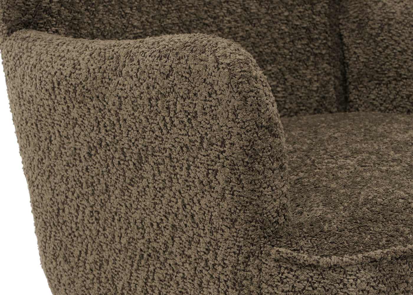 Cosmo Casa - Loungestoel - Cocktail-Vleugelfauteuil - Gestoffeerde Retro Vintage Stoel - Chenille Stof - 500gm - Groenbruin