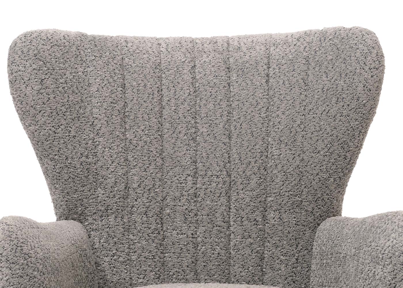 Cosmo Casa - Loungestoel - Cocktail-Vleugelfauteuil - Gestoffeerde Retro Vintage Stoel - Chenille Stof - 500gm - Grijs