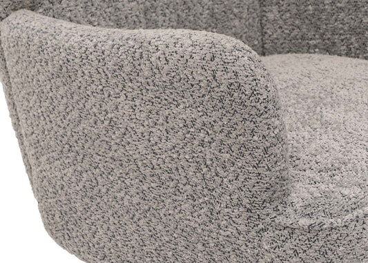 Cosmo Casa - Loungestoel - Cocktail-Vleugelfauteuil - Gestoffeerde Retro Vintage Stoel - Chenille Stof - 500gm - Grijs