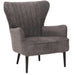 Cosmo Casa - Loungestoel - Cocktail-Vleugelfauteuil - Gestoffeerde Retro Vintage Stoel - Chenille Stof - 500gm - Donkergrijs