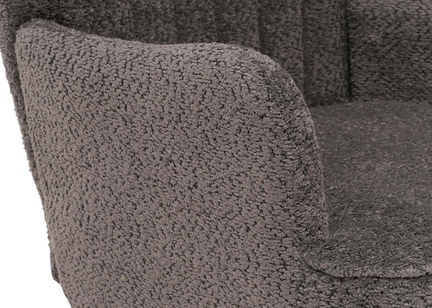 Cosmo Casa - Loungestoel - Cocktail-Vleugelfauteuil - Gestoffeerde Retro Vintage Stoel - Chenille Stof - 500gm - Donkergrijs