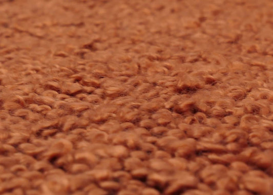 Cosmo Casa - Loungestoel - Cocktail-Vleugelfauteuil - Gestoffeerde Retro Vintage Stoel - Boucle Stof - 600gm - Terracotta