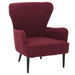 Cosmo Casa - Loungestoel - Cocktail-Vleugelfauteuil - Gestoffeerde Retro Vintage Stoel - Boucle Stof - 600gm - Bordeaux