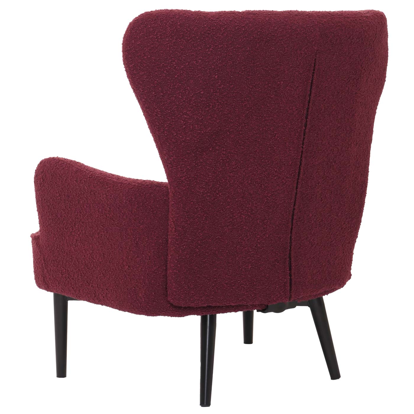 Cosmo Casa - Loungestoel - Cocktail-Vleugelfauteuil - Gestoffeerde Retro Vintage Stoel - Boucle Stof - 600gm - Bordeaux