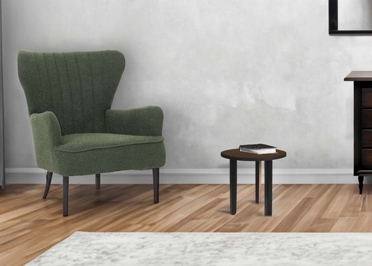 Cosmo Casa - Loungestoel - Cocktail-Vleugelfauteuil - Gestoffeerde Retro Vintage Stoel - Boucle Stof - 600gm - Groen