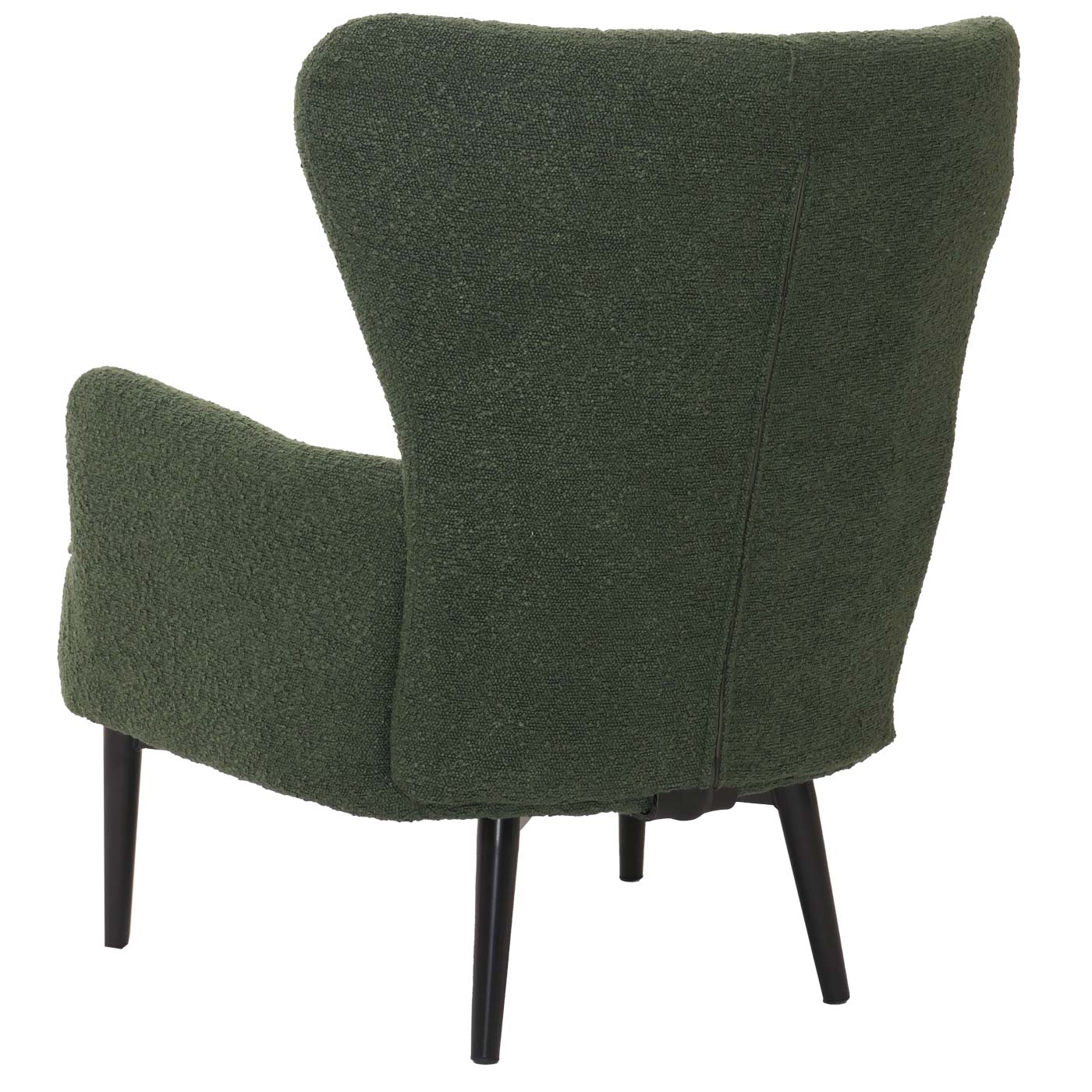 Cosmo Casa - Loungestoel - Cocktail-Vleugelfauteuil - Gestoffeerde Retro Vintage Stoel - Boucle Stof - 600gm - Groen