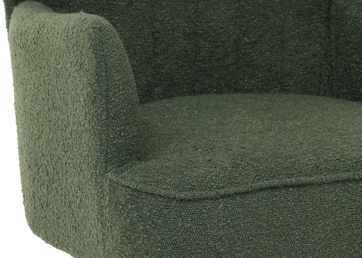 Cosmo Casa - Loungestoel - Cocktail-Vleugelfauteuil - Gestoffeerde Retro Vintage Stoel - Boucle Stof - 600gm - Groen