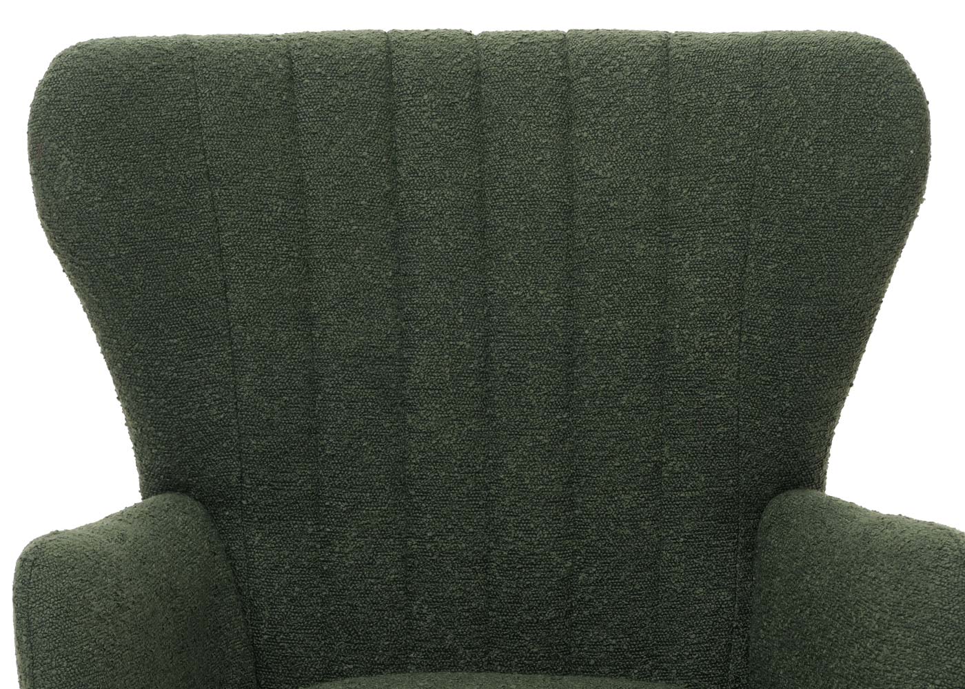Cosmo Casa - Loungestoel - Cocktail-Vleugelfauteuil - Gestoffeerde Retro Vintage Stoel - Boucle Stof - 600gm - Groen
