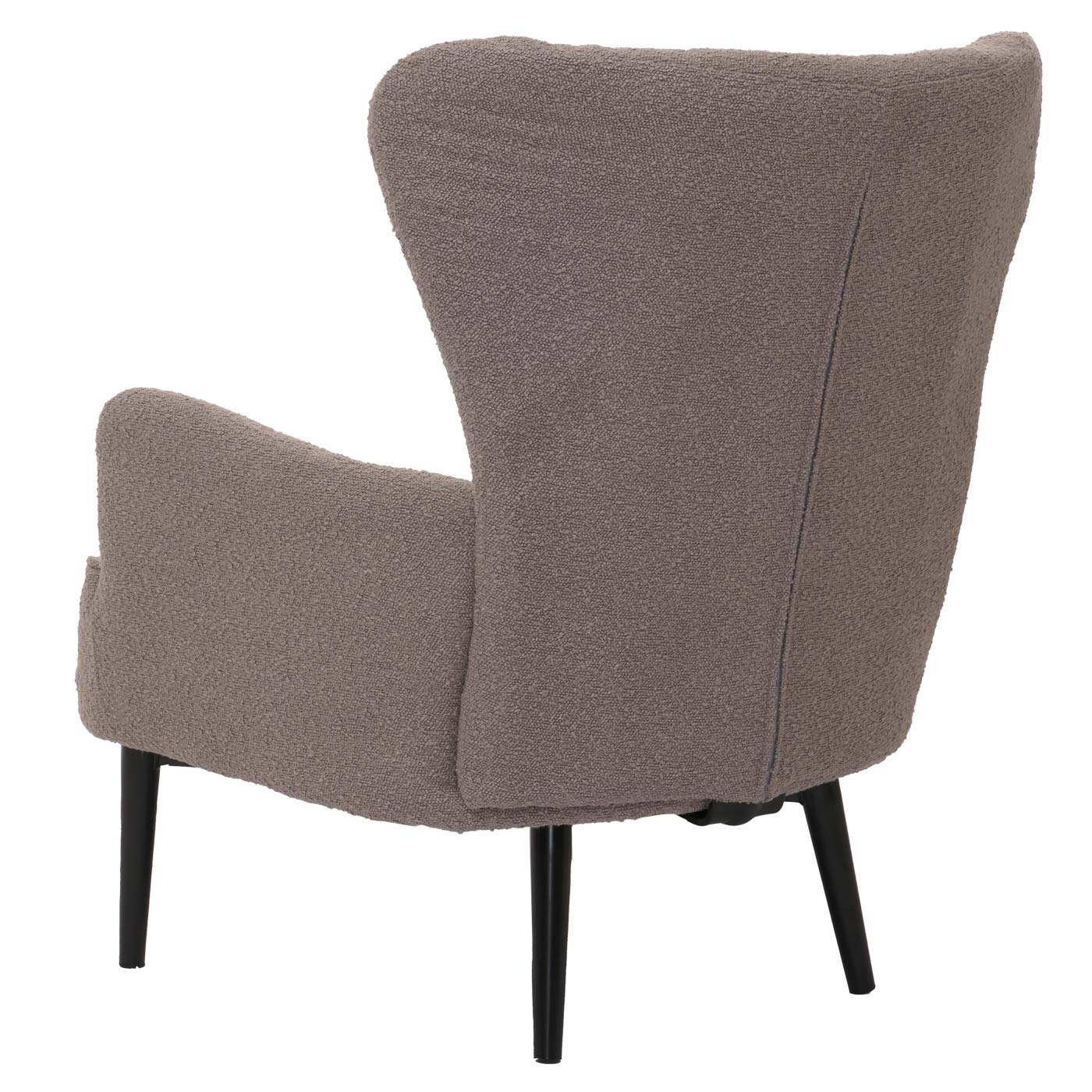 Cosmo Casa - Loungestoel - Cocktail-Vleugelfauteuil - Gestoffeerde Retro Vintage Stoel - Boucle Stof - 600gm - Lichtgrijs