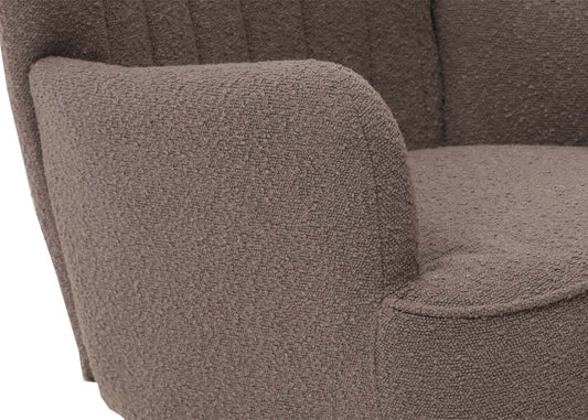 Cosmo Casa - Loungestoel - Cocktail-Vleugelfauteuil - Gestoffeerde Retro Vintage Stoel - Boucle Stof - 600gm - Lichtgrijs