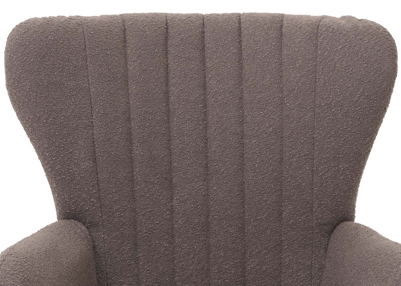 Cosmo Casa - Loungestoel - Cocktail-Vleugelfauteuil - Gestoffeerde Retro Vintage Stoel - Boucle Stof - 600gm - Lichtgrijs