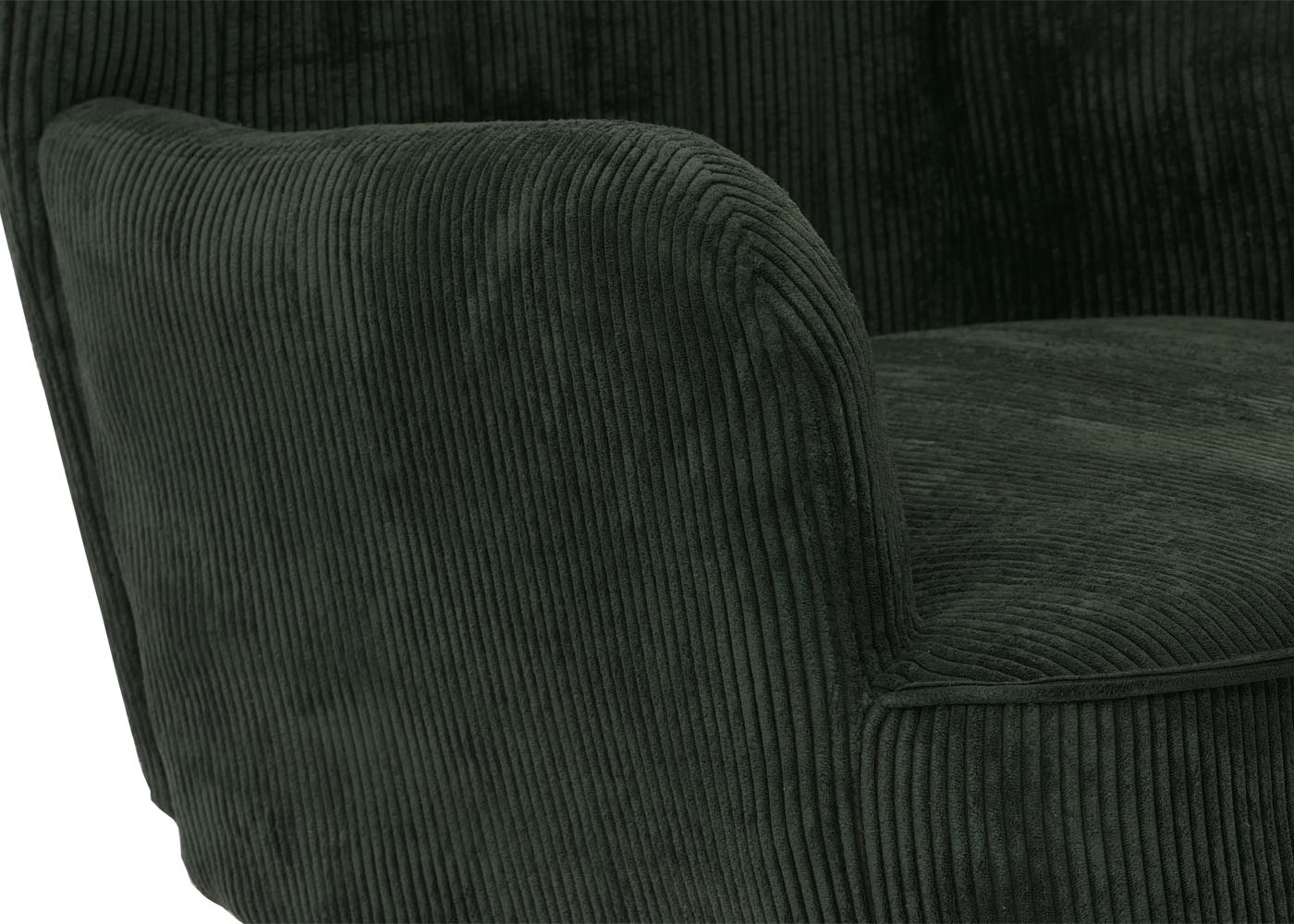 Cosmo Casa - Loungestoel - Cocktail-Vleugelfauteuil - Gestoffeerde Retro Vintage Stoel - Koord Stof - 290gm - Donkergroen