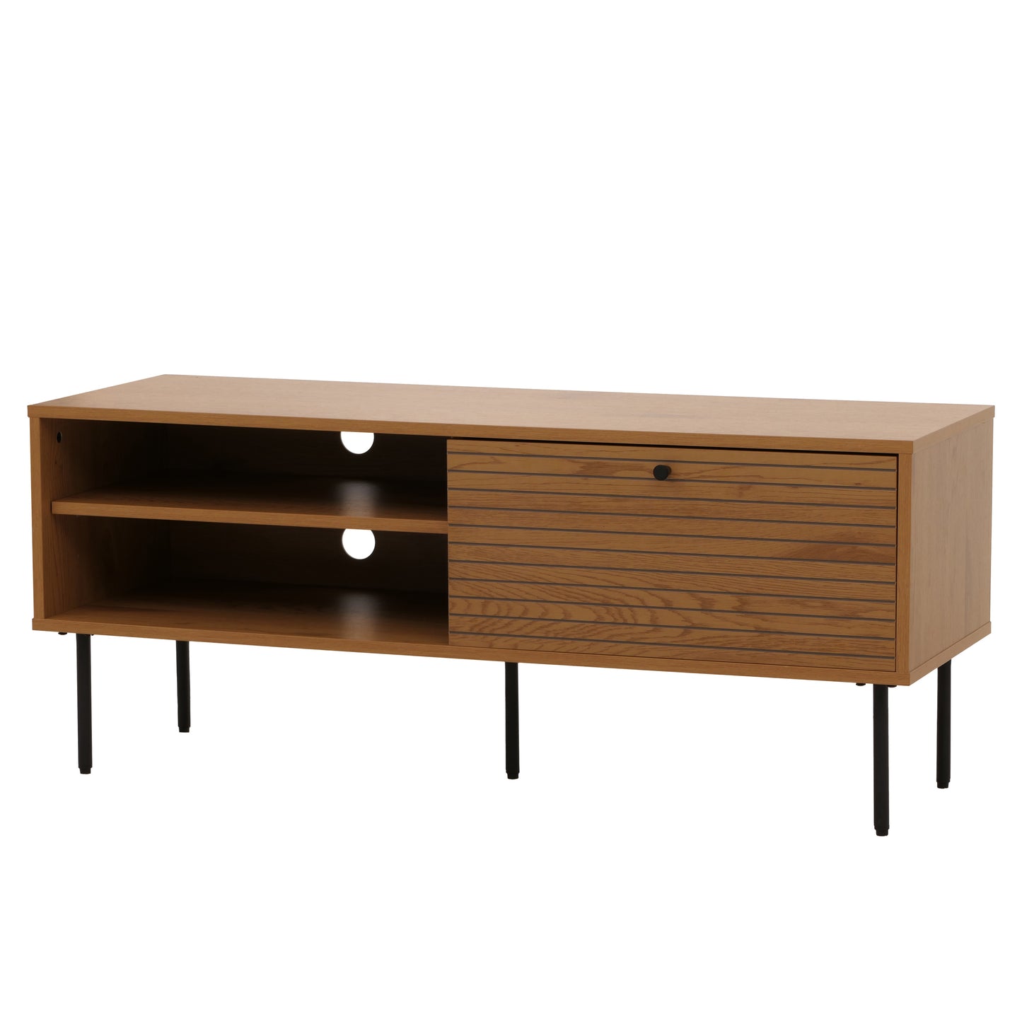 Cosmo Casa - TV-rek - Lowboard TV-meubel - Scandinavische Stijl - Metaal - Hout Melamine - Naturel - 50x120x40cm