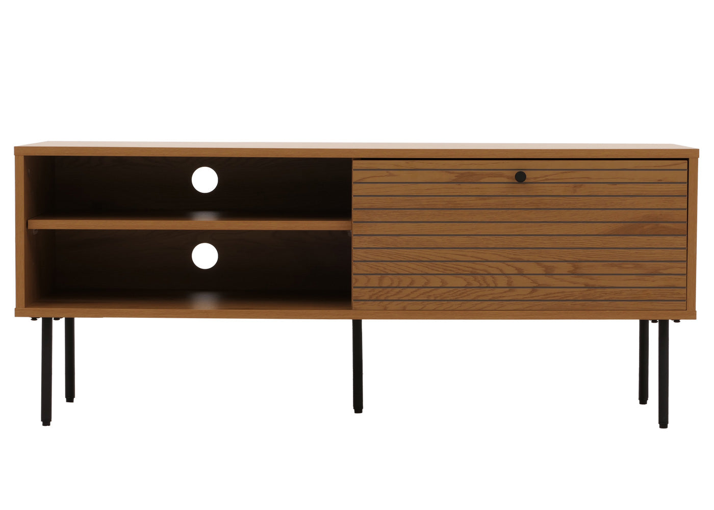 Cosmo Casa - TV-rek - Lowboard TV-meubel - Scandinavische Stijl - Metaal - Hout Melamine - Naturel - 50x120x40cm