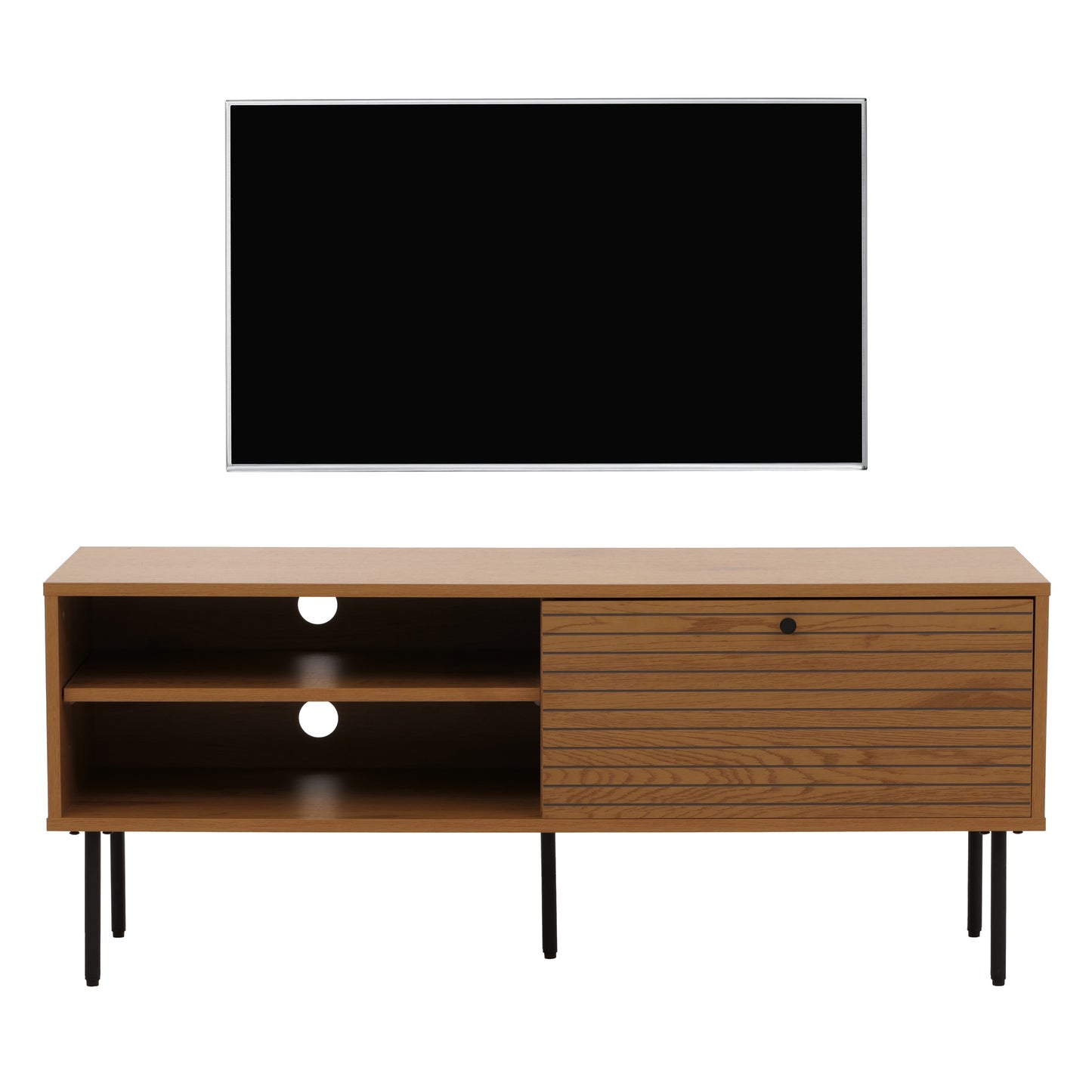 Cosmo Casa - TV-rek - Lowboard TV-meubel - Scandinavische Stijl - Metaal - Hout Melamine - Naturel - 50x120x40cm